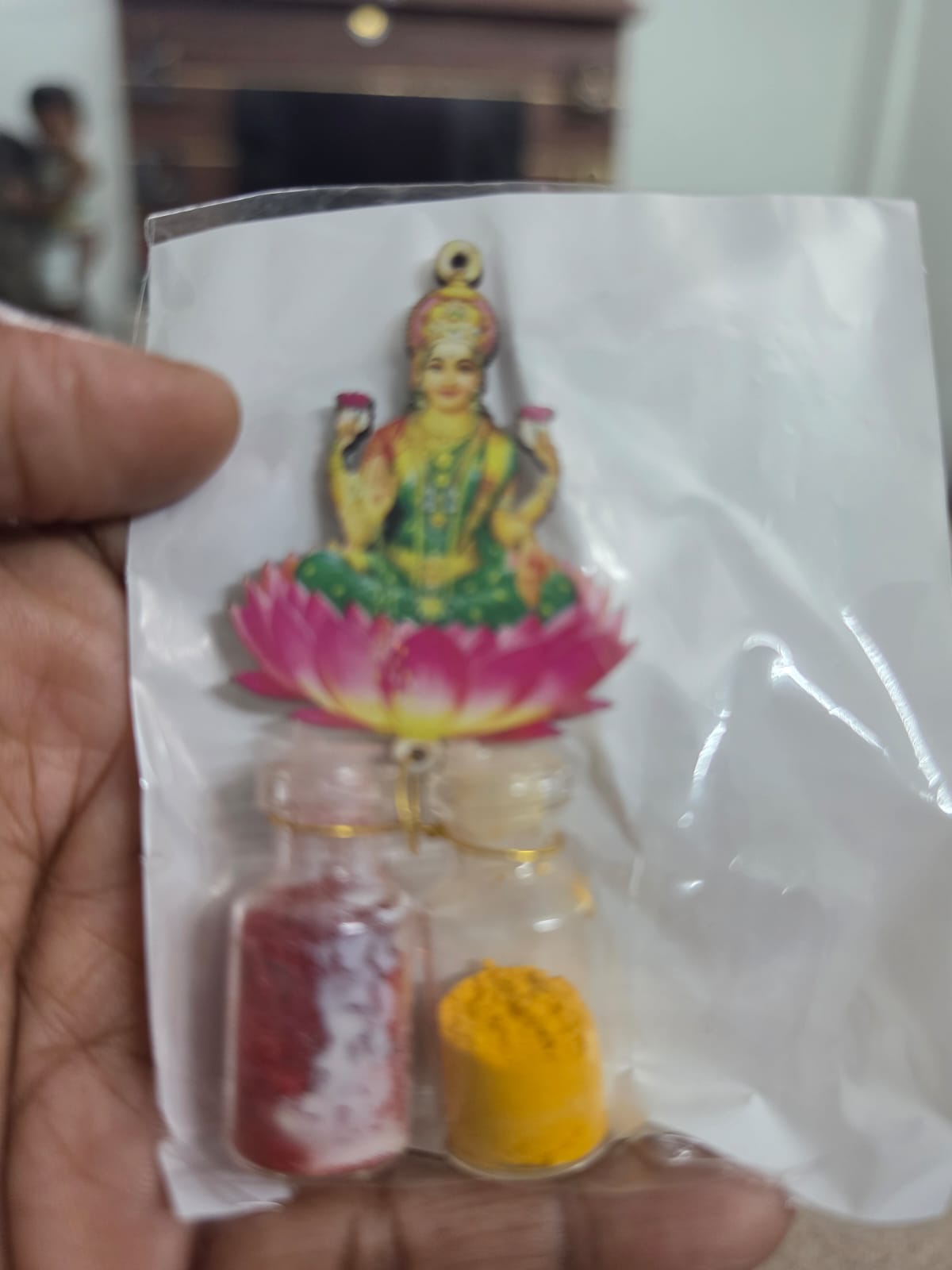 Kumkum set with Lakshmi cutout